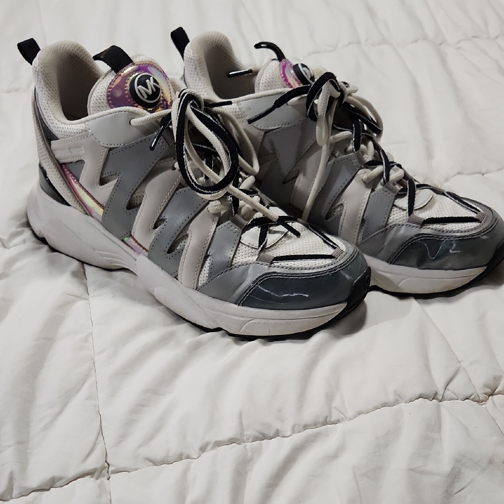 Michael Kors Women's Gray and White Athletic Shoes
